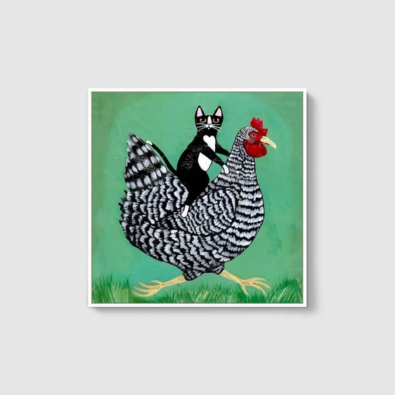 wall26 Framed Canvas Wall Art for Living Room, Bedroom Whimsical Animal Illustration VI Canvas Prints for Home Decoration Ready to Hang - 16x16 inches