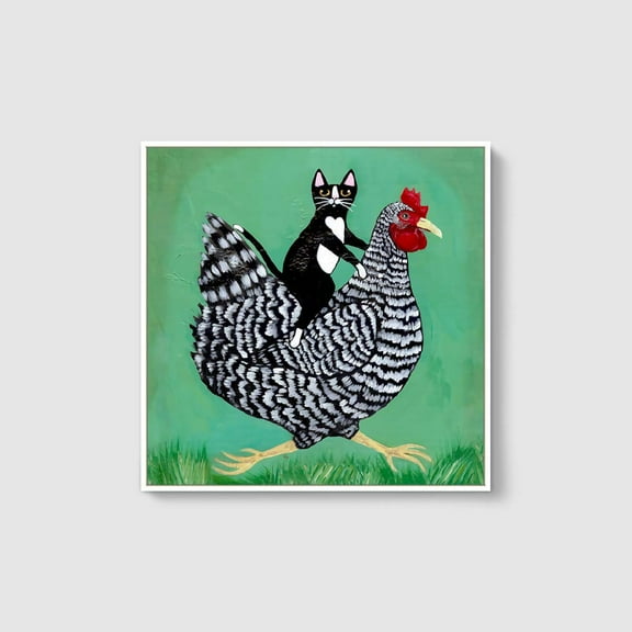 wall26 Framed Canvas Wall Art for Living Room, Bedroom Whimsical Animal Illustration VI Canvas Prints for Home Decoration Ready to Hang - 16x16 inches
