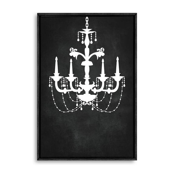 wall26 Framed Canvas Wall Art for Living Room, Bedroom Chandelier Silhouette V Canvas Prints for Home Decoration Ready to Hang - 16x24 inches