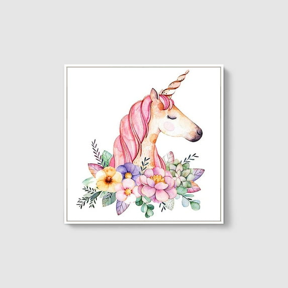 wall26 Framed Canvas Wall Art for Living Room, Bedroom Cute Animal Theme Canvas Prints for Home Decoration Ready to Hang - 16x16 inches