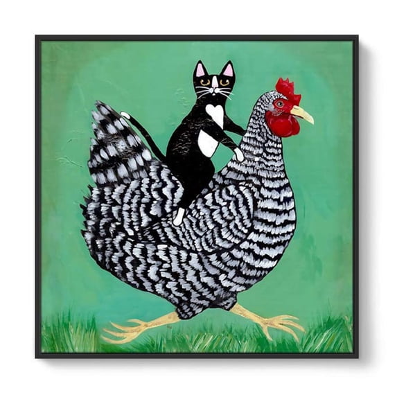 wall26 Framed Canvas Wall Art for Living Room, Bedroom Cute Animal Theme Canvas Prints for Home Decoration Ready to Hang - 24x24 inches