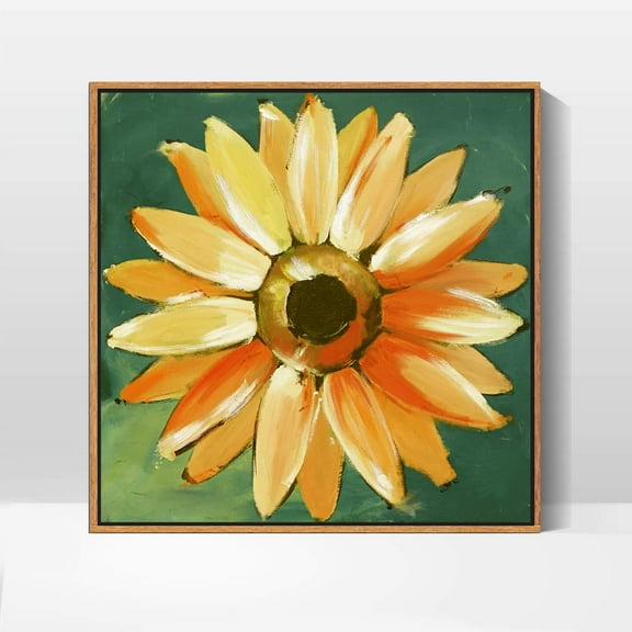 wall26 Framed Canvas Wall Art for Living Room, Bedroom Daisy Theme Canvas Prints for Home Decoration Ready to Hang - 16x16 inches