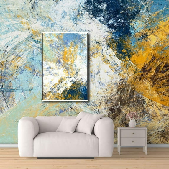wall26 Framed Canvas Wall Art for Living Room, Bedroom Organic Abstract Painting Canvas Prints for Home Decoration Ready to Hang - 24x36 inches