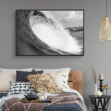 wall26 Framed Canvas Wall Art for Living Room, Bedroom Rising Waves Canvas Prints for Home Decoration Ready to Hang - 16x24 inches