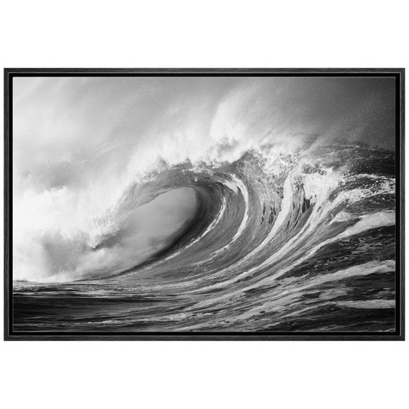 wall26 Framed Canvas Wall Art for Living Room, Bedroom Rising Waves II Canvas Prints for Home Decoration Ready to Hang - 24x36 inches