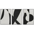 thumbnail image 1 of wall26 Framed Wall Art Print Set Black and Gray Mid Century Polygons Abstract Patterns Digital Art Modern Art Bohemian Chic Relax/Calm for Living Room, Bedroom, Office - 24"x36"x3 White, 1 of 5