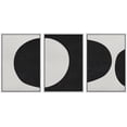 thumbnail image 1 of wall26 Framed Wall Art Print Set Black and Gray Mid Century Semi Circles Abstract Patterns Digital Art Modern Art Bohemian Chic Relax/Calm for Living Room, Bedroom, Office - 16"x24"x3 White, 1 of 5
