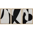 thumbnail image 1 of wall26 Framed Wall Art Print Set Boho Black and Gray Mid Century Polygons Abstract Patterns Digital Art Modern Art Bohemian Chic Relax/Calm for Living Room, Bedroom, Office - 16"x24"x3 Natu, 1 of 5
