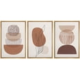 thumbnail image 1 of wall26 Framed Wall Art Print Set Boho Brown Polygon and Plant Line Art Geometric Shapes Digital Art Modern Art Boho Scenic Colorful Mid-Century for Living Room, Bedroom, Office - 16"x24"x3, 1 of 5
