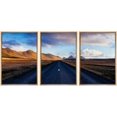 thumbnail image 1 of wall26 Framed Wall Art Print Set Country Road Through Valley with Clouds Nature Wilderness Photography Realism Rustic Colorful Multicolor Ultra for Living Room, Bedroom, Office - 24"x36"x3, 1 of 5