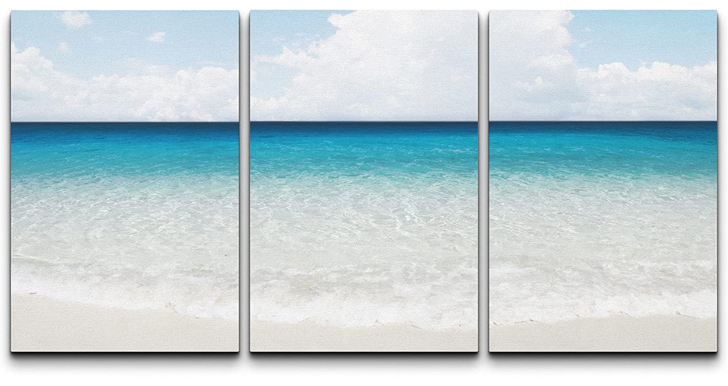 wall26 Framed Wall Art Print Set Dark Blue Beach Ocean Shore Horizon ...
