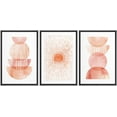 thumbnail image 1 of wall26 Framed Wall Art Print Set Orange Watercolor Shining Sun and Semi Circles Abstract Shapes Illustrations Modern Art Bohemian Colorful Warm for Living Room, Bedroom, Office - 16"x24"x3 Black, 1 of 5
