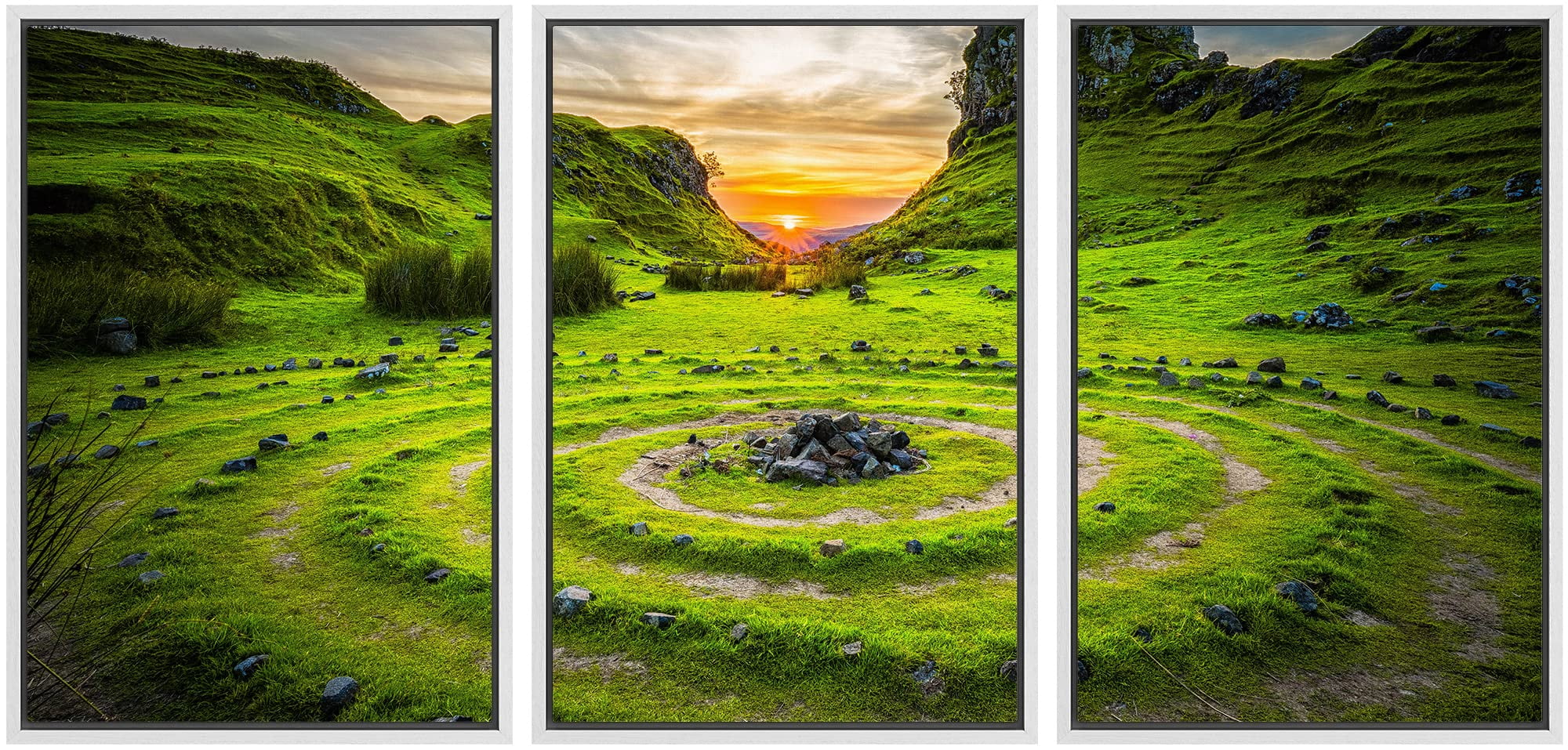 wall26 Framed Wall Art Print Set Rocky Irish Grassland Mountain at ...