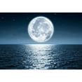 thumbnail image 1 of wall26 - Full Moon Rising Over The Ocean Empty at Night with Copy Space - Removable Wall Mural | Self-Adhesive Large Wallpaper - 100x144 inches, 1 of 6