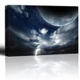 thumbnail image 1 of wall26 - Full Moon Up on The Clouds as Lightning Strikes - Canvas Art Home Art - 32x48 inches, 1 of 4