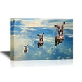 thumbnail image 1 of wall26 - Funny Flying Animals Canvas Wall Art - Three Dogs Flying in a Line in The Clear Sky - Gallery Wrap Nursery Wall Decoration/Kids' Room Art | Ready to Hang - 24x36 inches, 1 of 3