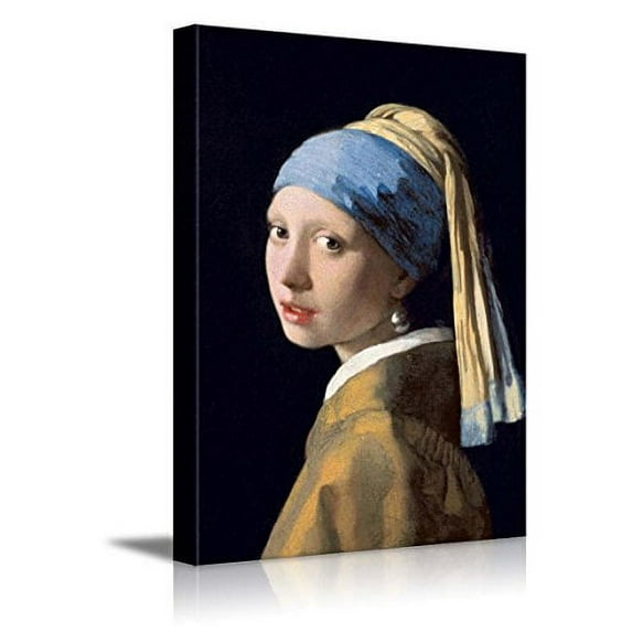wall26 Girl with a Pearl Earring by Johannes Vermeer Giclee Canvas Prints Wrapped Gallery Wall Art | Stretched and Framed Ready to Hang - 32" x 48"
