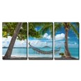 thumbnail image 1 of wall26 - Hammock on Tropical Beach - Canvas Art Wall Art - 24"x36"x3 Panels, 1 of 4