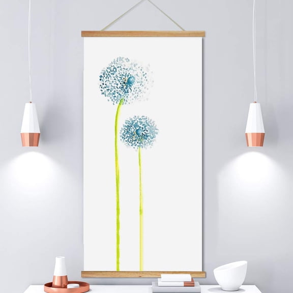 wall26 Hanging Poster Wooden Framed Beautiful Flowers Theme Home Wall Poster Prints Ready to Hang - 18"x36"