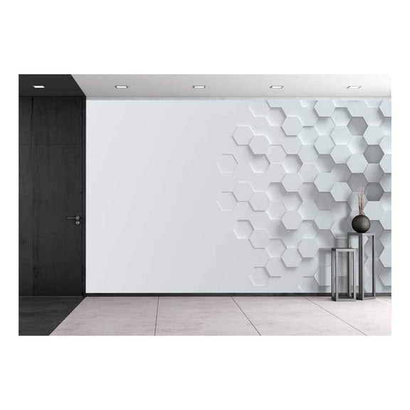 wall26 - Hexagonal Abstract 3D Background - Removable Wall Mural | Self-Adhesive Large Wallpaper - 66x96 inches
