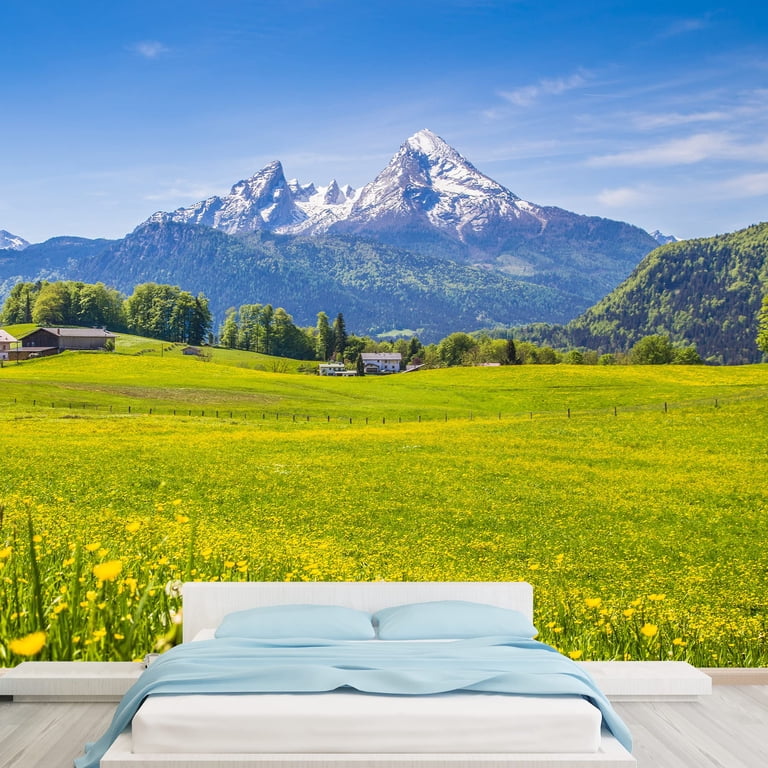 wall26 - Idyllic Landscape in The Alps with Fresh Green Meadows
