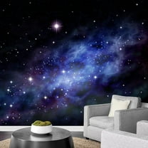 wall26 - Imaginary Background of deep Space and Star Field - Removable Wall Mural | Self-Adhesive Large Wallpaper - 100x144 inches