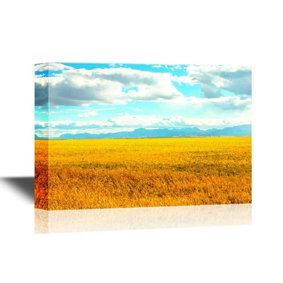 wall26 - Landscape Canvas Wall Art - Wild Fields in Autumn - Gallery Wrap Modern Home Art | Ready to Hang - 24x36 inches