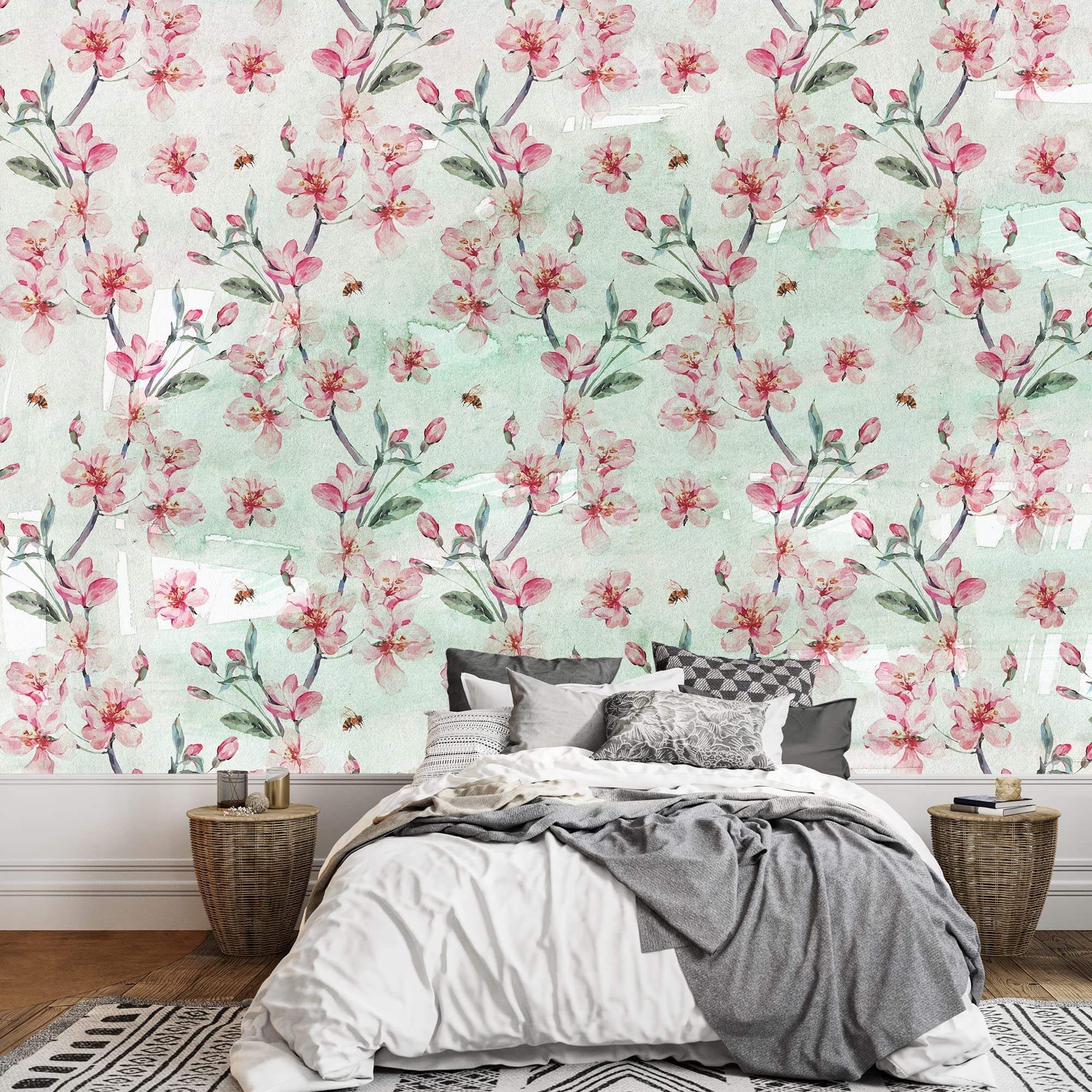 Sara Miller ピンクヘロンウォールアート Palm Springs California Flamingo Canvas Wall Art, Mid