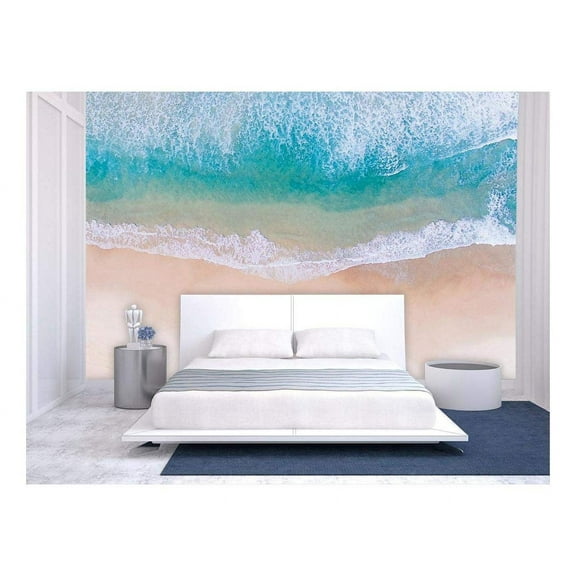 wall26 - Large Wall Mural - Clear Water and White Bubbles on The Tropical Beach | Self-Adhesive Vinyl Wallpaper/Removable Modern Wall Decor - 100x144 inches