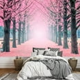 thumbnail image 1 of wall26 - Large Wall Mural - Lane of Pink Fallen Leaves with Trees by Each Side | Self-Adhesive Vinyl Wallpaper/Removable Modern Wall Decor - 66x96 inches, 1 of 6