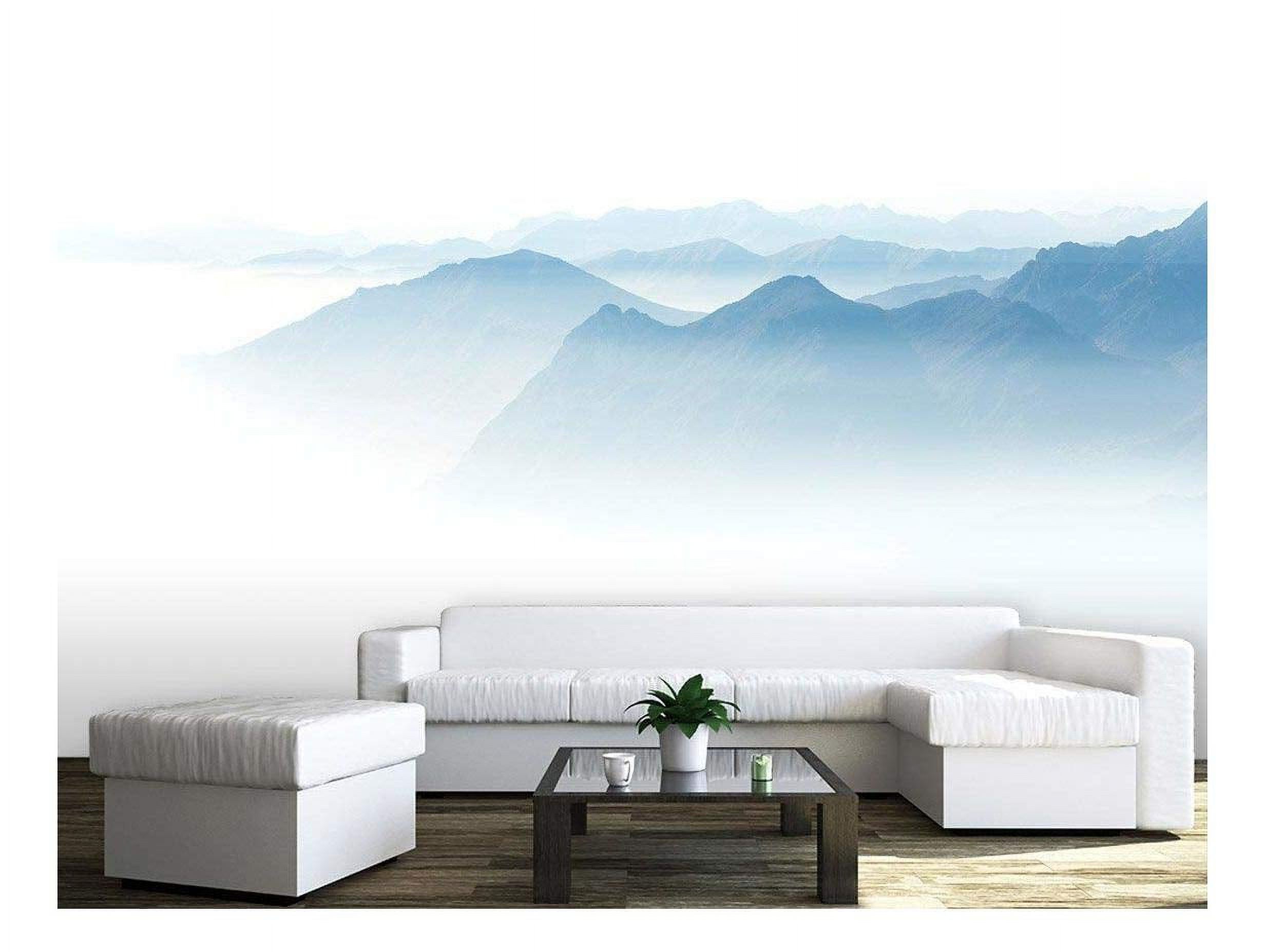 wall26 - Large Wall Mural - Minimalism Style Landscape of Mountains in The Fog | Self-Adhesive Vinyl Wallpaper/Removable Modern Wall Decor - 66x96 inches