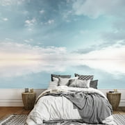 wall26 - Large Wall Mural - Oil Painting Style Landscape with Sky Reflected on The Calm Water Surface | Self-Adhesive Vinyl Wallpaper/Removable Modern Wall Decor - 100x144 inches