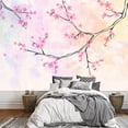 thumbnail image 1 of wall26 - Large Wall Mural - Pink Blooming Cherry Flowers on The Branch with Abstract Background | Self-Adhesive Vinyl Wallpaper/Removable Modern Wall Decor - 100x144 inches, 1 of 6