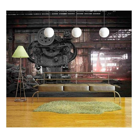wall26 - Metallurgical Firm Waiting for a Demolition - Removable Wall Mural | Self-Adhesive Large Wallpaper - 66x96 inches