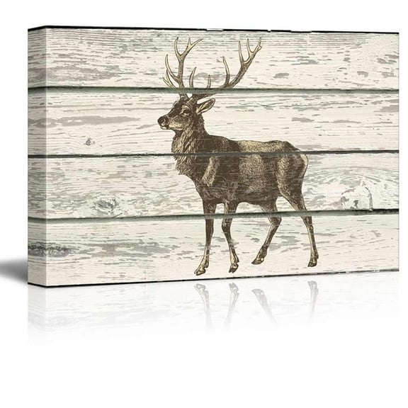 wall26 - Mule Deer Standing Alone - Canvas Art Home Art - 12x18 inches