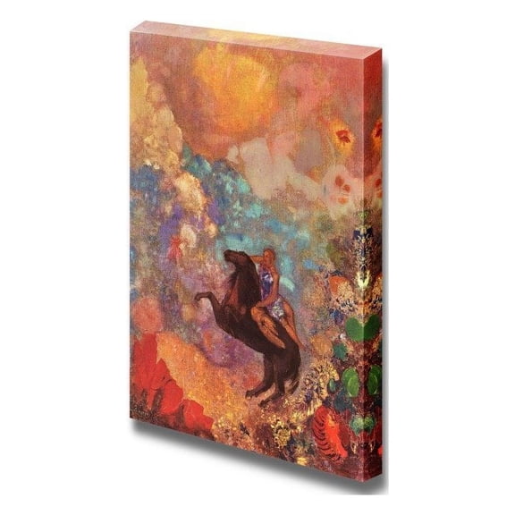 wall26 Muse on Pegasus by Odilon Redon - Canvas Print Wall Art Famous Painting Reproduction - 32" x 48"