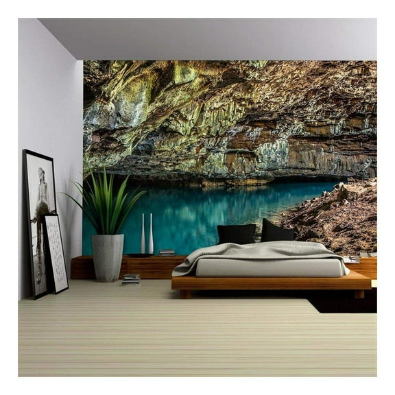wall26 - Nature Landscape in a Cave - Removable Wall Mural | Self-Adhesive Large Wallpaper - 100x144 inches