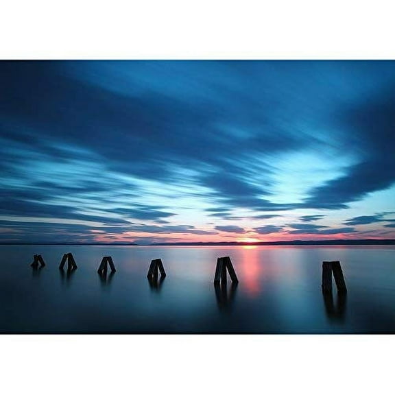 wall26 - Ocean Sunset - Removable Wall Mural | Self-Adhesive Large Wallpaper - 100x144 inches