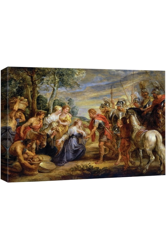 - Oil Painting of The Meeting of David and Abigail by Peter Paul Rubens - Baroque Style - Catholic, Christianity - Canvas Art Home Art - 12x18 inches