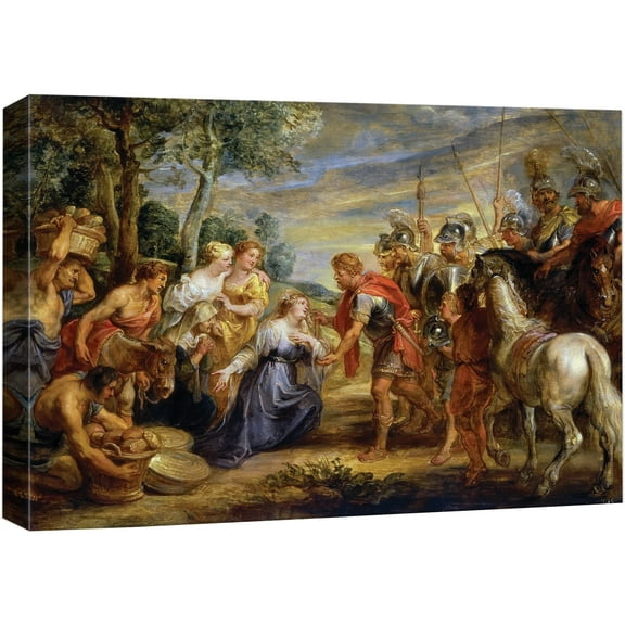 wall26 - Oil Painting of The Meeting of David and Abigail by Peter Paul Rubens - Baroque Style - Catholic, Christianity - Canvas Art Home Art - 24x36 inches