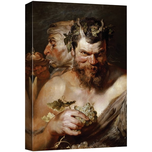 wall26 - Oil Painting of Two Satyrs by Peter Paul Rubens in 1618-19 - Baroque Style - Devil, Catholic, Christianity, Hell - Canvas Art Home Art - 16x24 inches