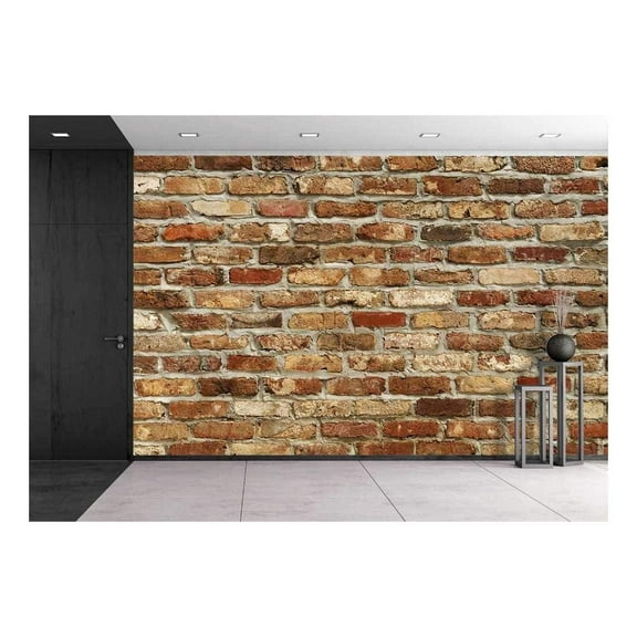 wall26 - Old Brick Wall Background - Removable Wall Mural | Self-Adhesive Large Wallpaper - 66x96 inches