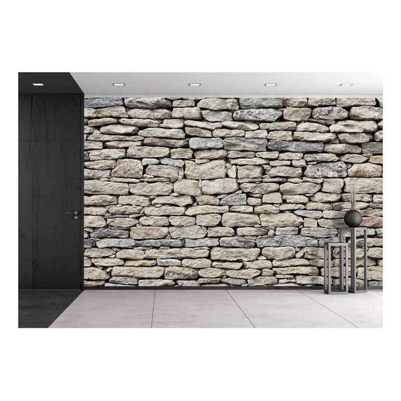 wall26 - Old Stone Wall Texture Wall - Canvas Art Wall Decor - 66"x96"