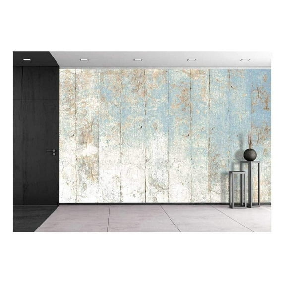 wall26 - Painted Wood Background Blue - Removable Wall Mural | Self-Adhesive Large Wallpaper - 100x144 inches
