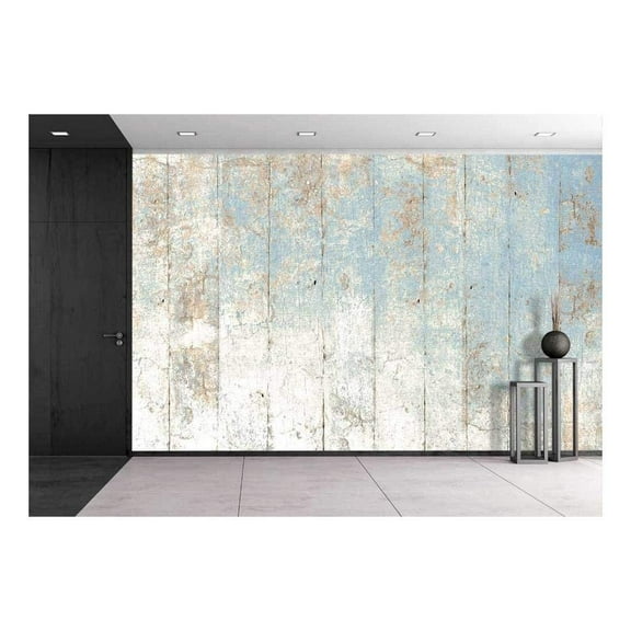 wall26 - Painted Wood Background Blue - Removable Wall Mural | Self-Adhesive Large Wallpaper - 66x96 inches