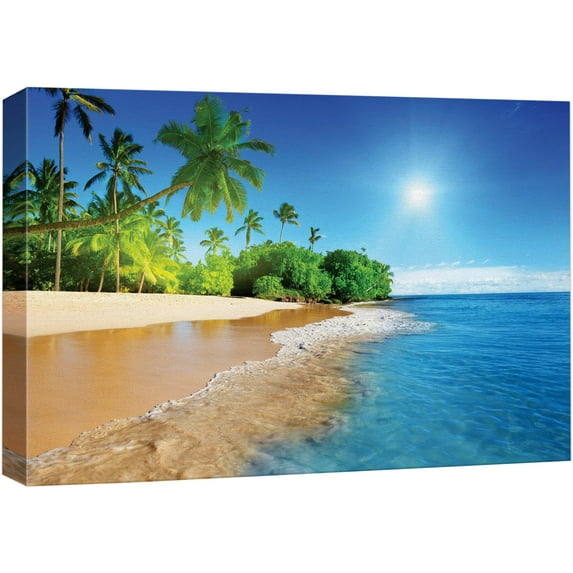 wall26 - Palm Trees on Tropical Beach Vacation - Canvas Art Home Art - 16x24 inches