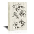thumbnail image 1 of wall26 - Pansy Flower Canvas Wall Art - Pansy Flower Drawings on Wood Style Background - Gallery Wrap Modern Home Art | Ready to Hang - 12x18 inches, 1 of 3