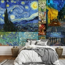 wall26 - Peel and Stick Wallpapaer - Famous Paintings Collage by Vincent Van Gogh | Removable Large Wall Mural Creative Wall Decal - 100x144 inches