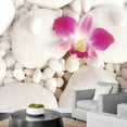 thumbnail image 1 of wall26 - Pink Orchid Over White Rocks - Wall Mural, Removable Sticker, Home Decor - 66x96 inches, 1 of 6