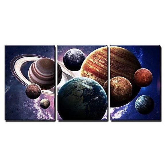 wall26 - Planets of The Solar System - Canvas Art Wall Art - 24"x36"x3 Panels